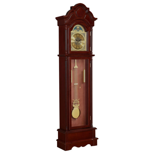 Traditional Brown Red Grandfather Clock image