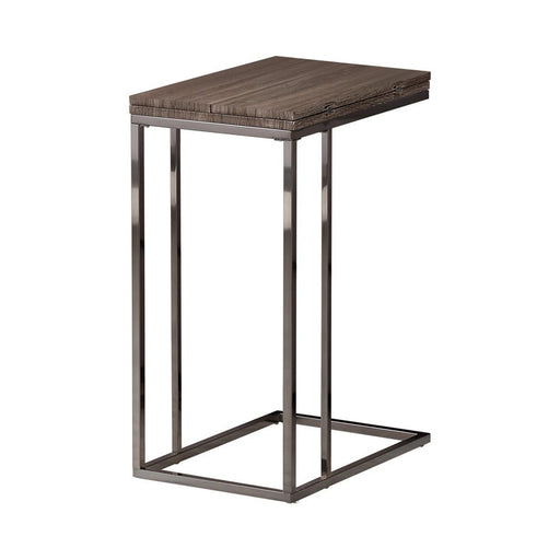 Transitional Black Nickel Snack Table image