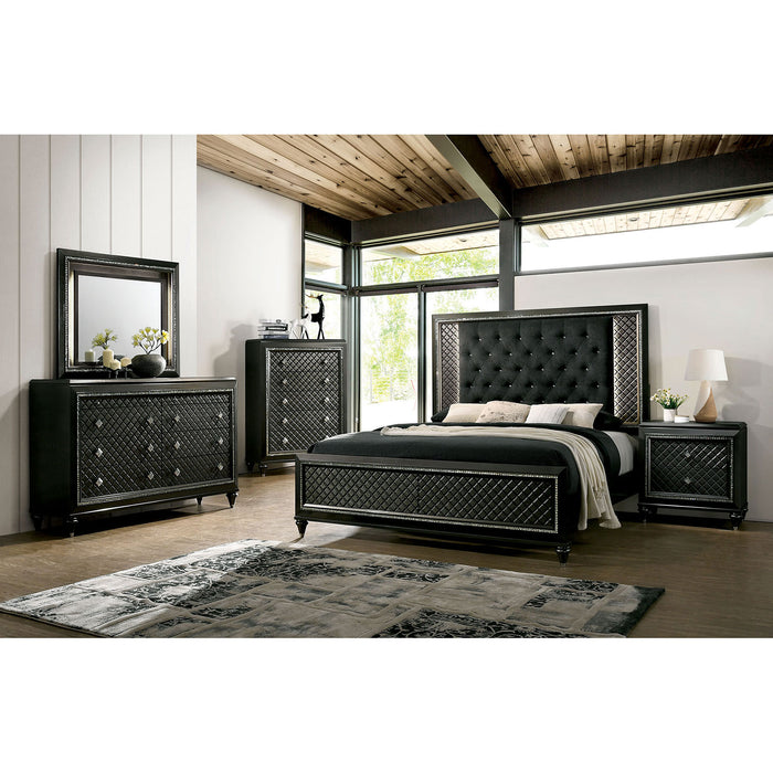 Demetria Metallic Gray 5 Pc. Queen Bedroom Set w/ Chest