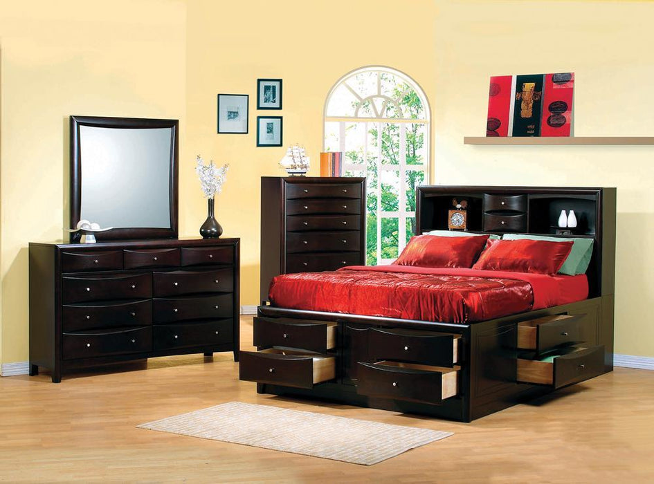 Phoenix Queen Bookcase Bed