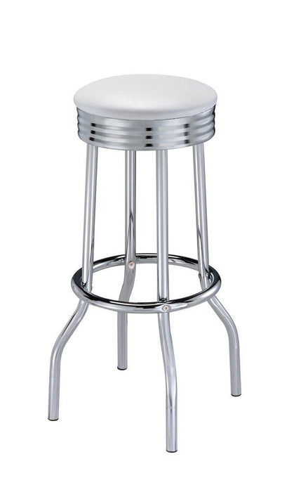 Cleveland Contemporary White Bar Height Stool