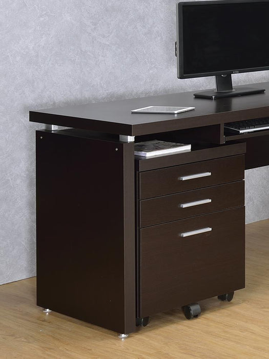 Skylar Contemporary Cappuccino Three Drawer File Cabinet