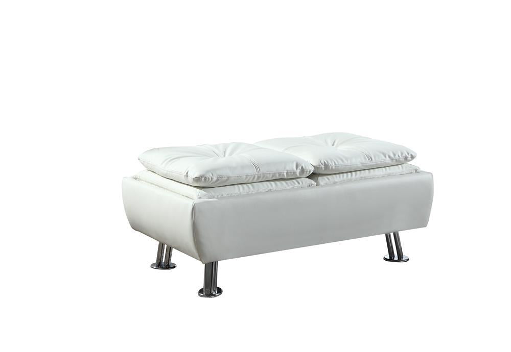 Dilleston Contemporary White Ottoman