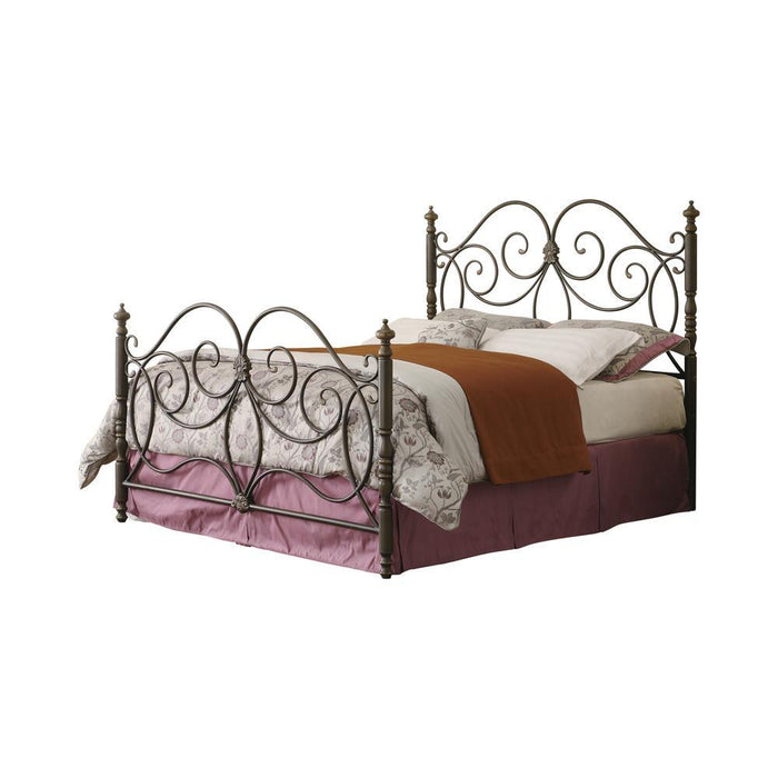 London Traditional Dark Bronze King Metal Bed