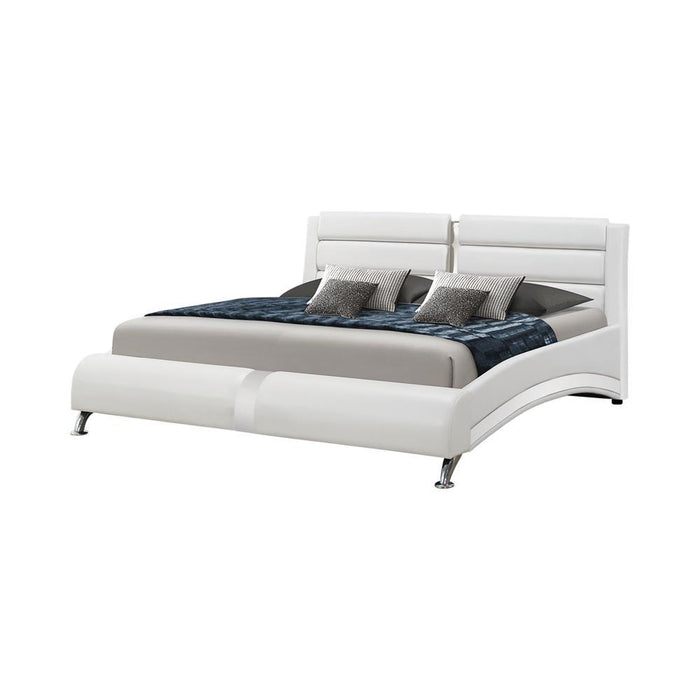 Felicity Contemporary White Upholstered California Bed