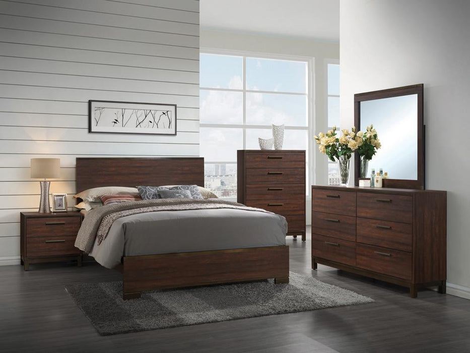 Edmonton Transitional Rustic Tobacco Queen Bed