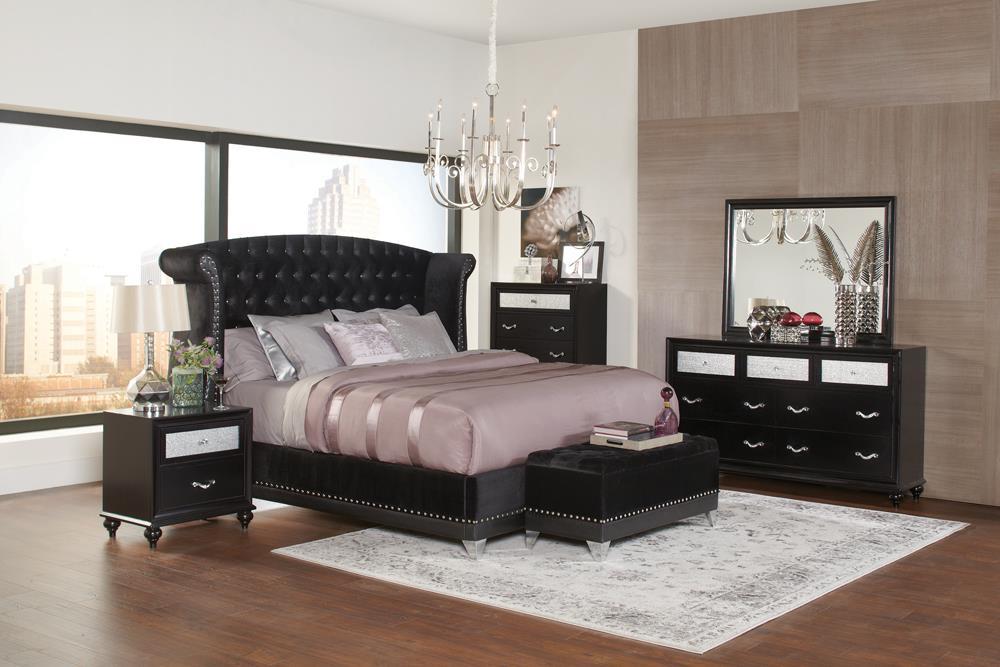 Barzini Black Upholstered King Bed