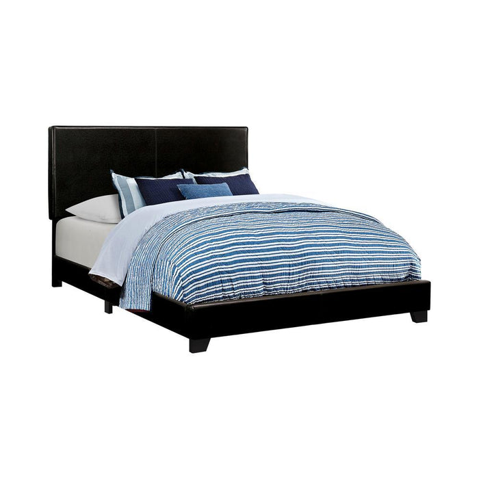 Dorian Black Faux Leather Upholstered King Bed