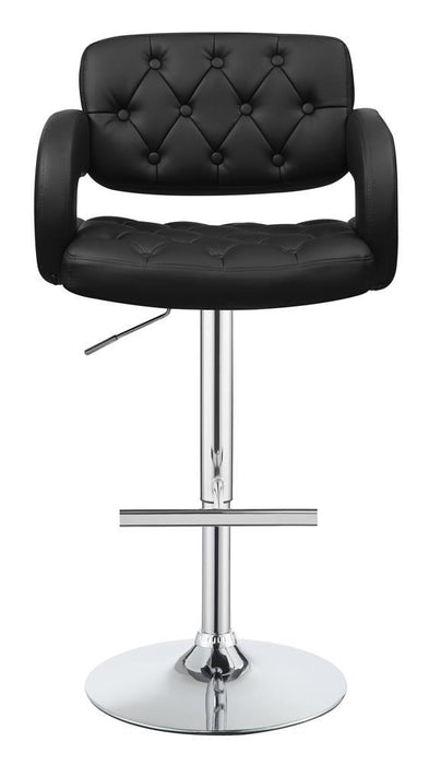 G102555 Contemporary Black Faux Leather Adjustable Bar Stool