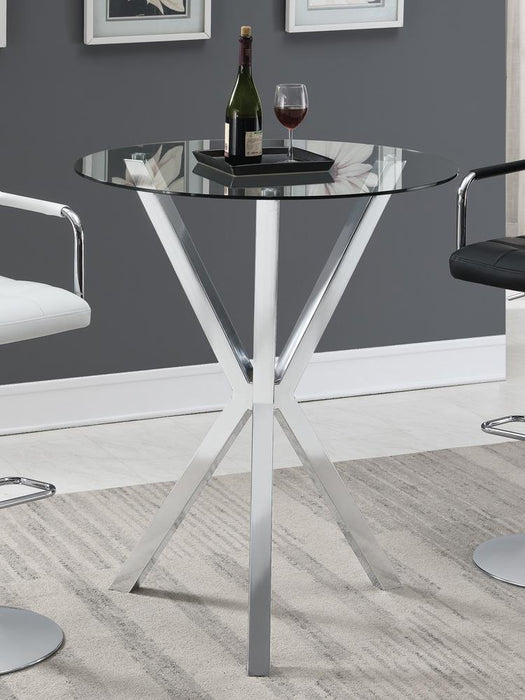 G100186 Contemporary Chrome Bar Height Table