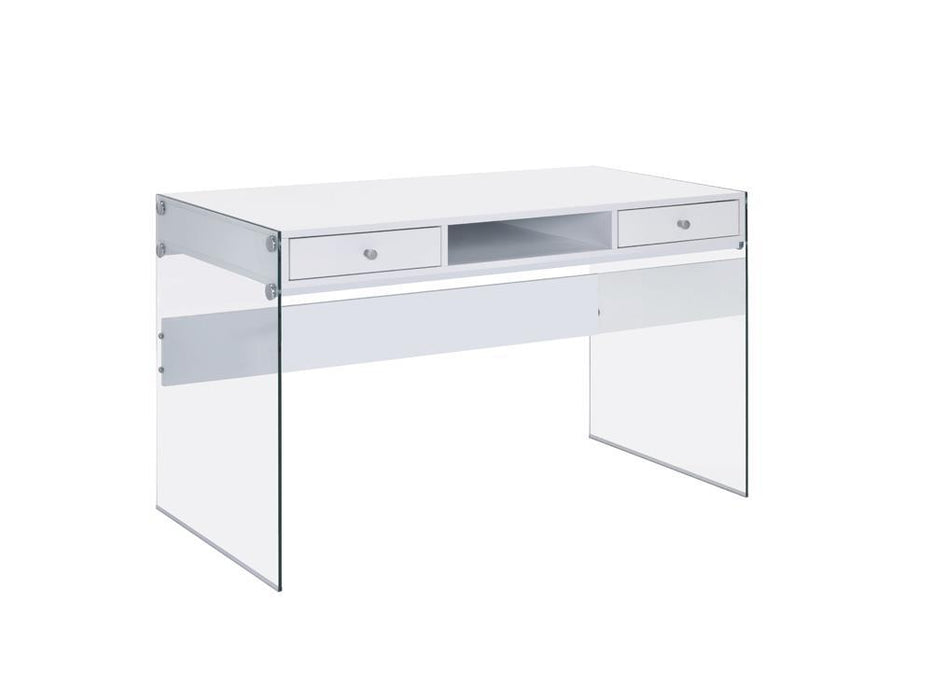 G800829 Contemporary Glossy White Writing Desk