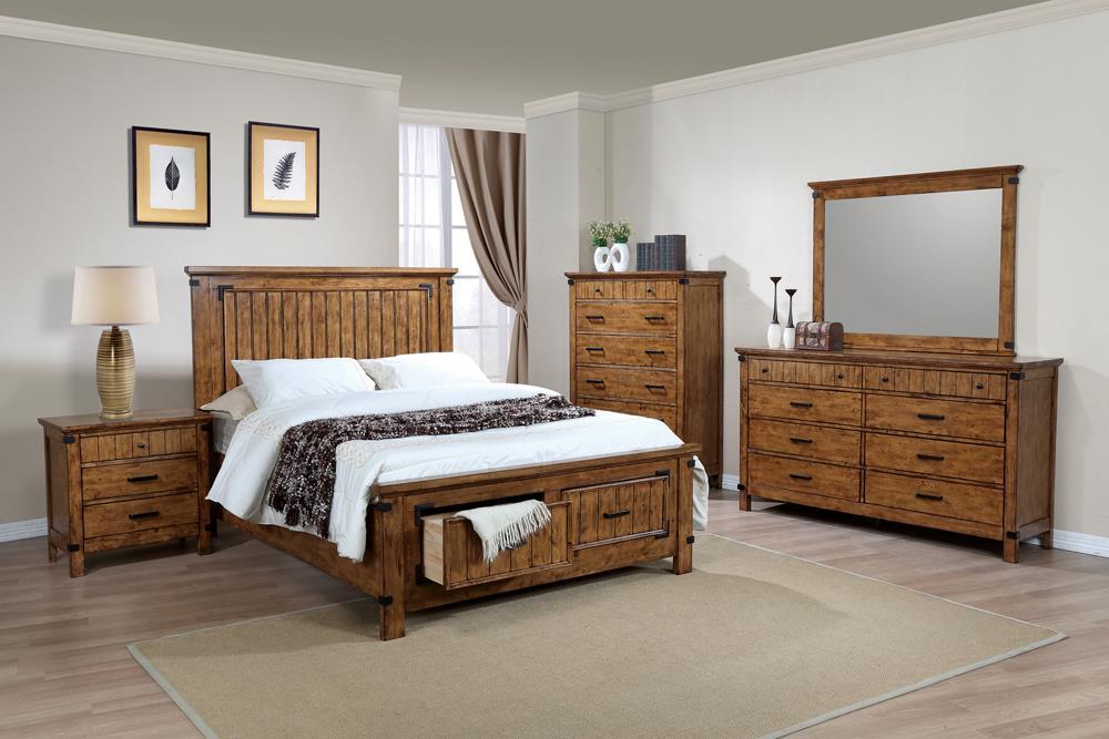 G205263 Brenner Rustic Honey Eastern King Bed