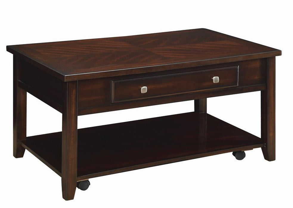 Transitional Walnut Lift Top Coffee Table
