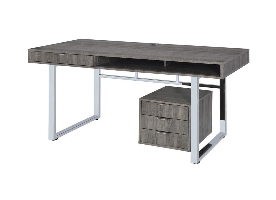 G801897 Contemporary Weathered Grey Writing Desk