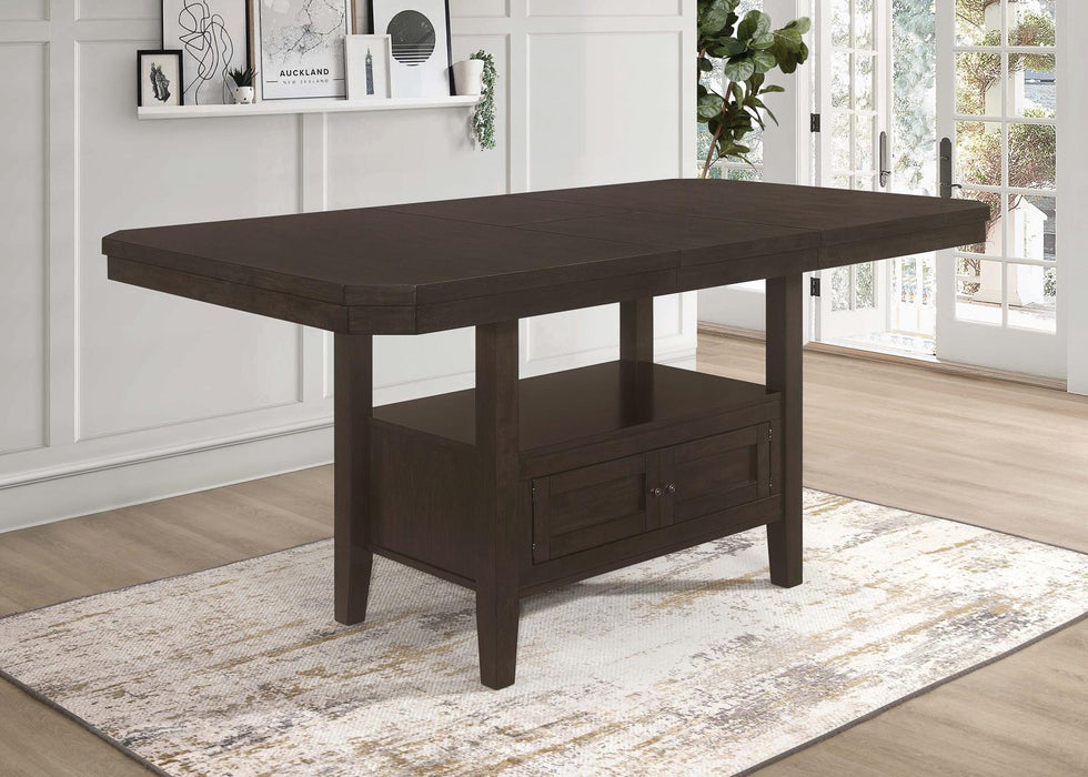 Prentiss Extendable Rectangular Counter Height Table With Butterfly Leaf Cappuccino