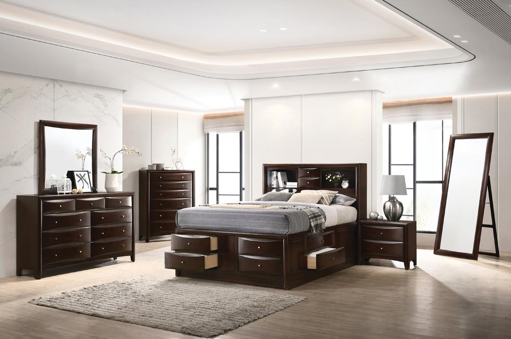 Phoenix Cappuccino King Five Piece Bedroom Set image