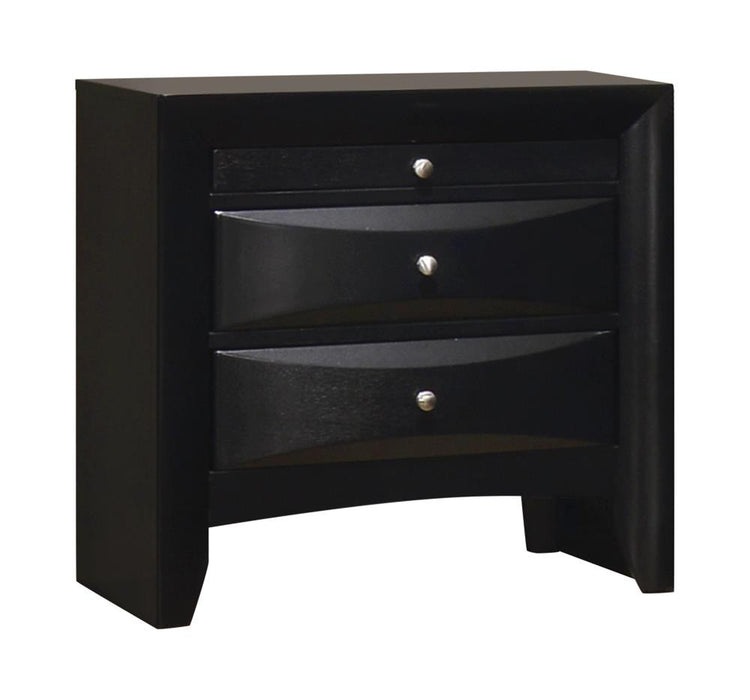 Briana Black Two Drawer Nightstand With Tray image