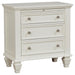 Sandy Beach Three Drawer Nightstand With Tray image