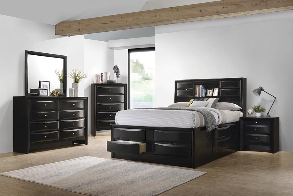 Briana Transitional Black Queen Five Piece Bedroom Set image