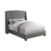 Pissarro Transitional Upholstered Grey and Chocolate California King Bed image