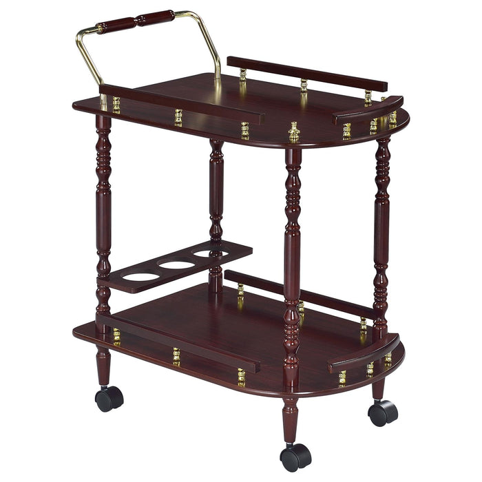 Recreation Room Traditional Merlot Serving Cart image