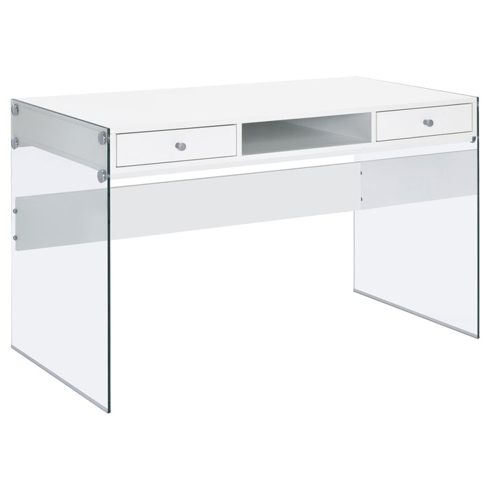 G800829 Contemporary Glossy White Writing Desk image