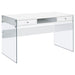 G800829 Contemporary Glossy White Writing Desk image