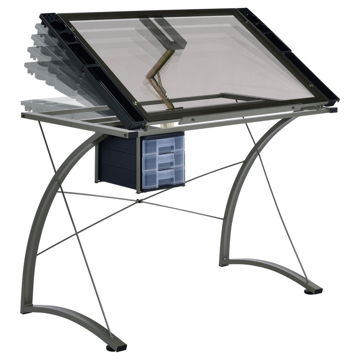 G800986 Contemporary Glass Top Drafting Desk image