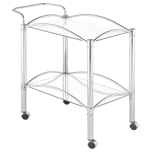 Traditional Chrome and Glass Serving Cart image