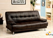 Beaumont Dark Brown/Chrome Leatherette Futon Sofa image