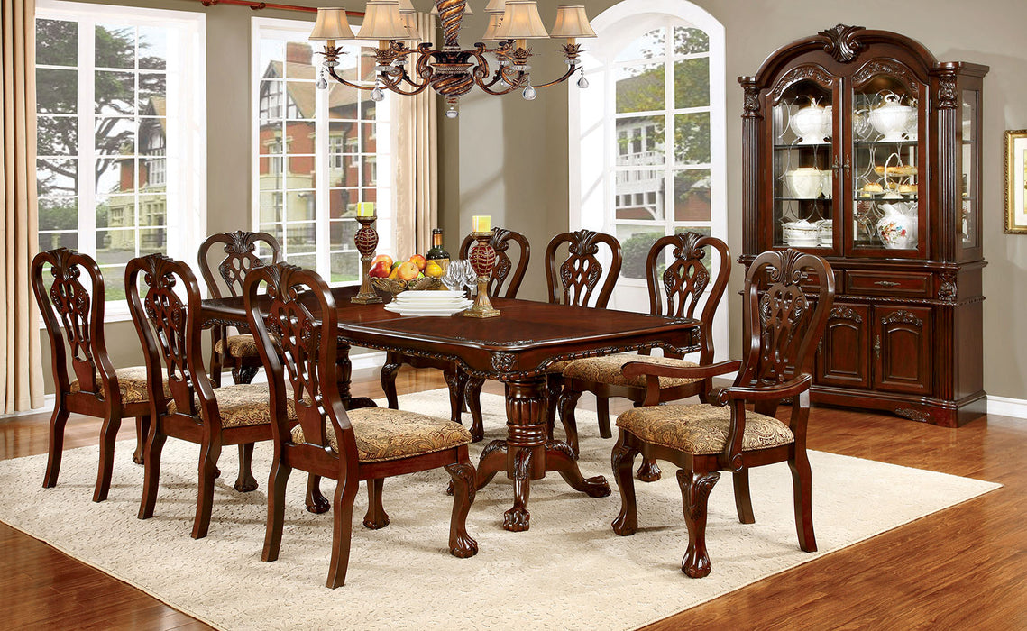 ELANA Brown Cherry 9 Pc. Dining Table Set (2AC+6SC) image