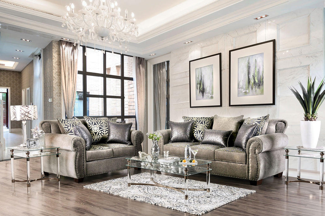 Sinatra Gray/Champagne Sofa + Love Seat image