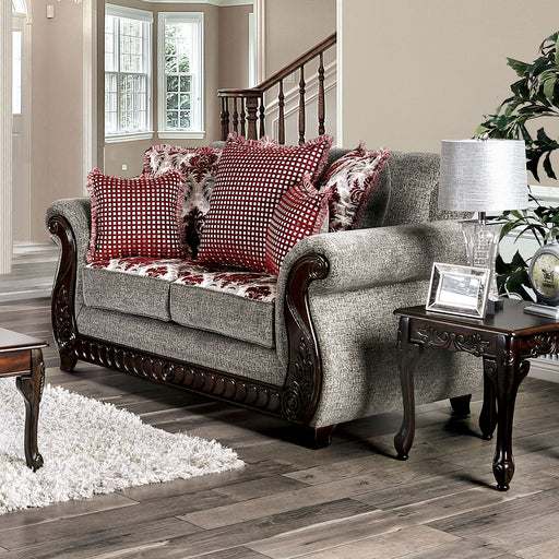 Whitland Light Gray/Red Love Seat image